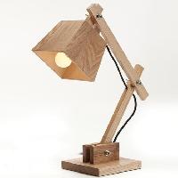 wood hotel bed side table lamps