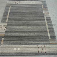 Hand Knotted Woollen Carpet - 7/18 Natural Grey