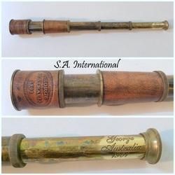 Antique Nautical Leather Brass Telescope