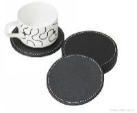 leather tea coaster