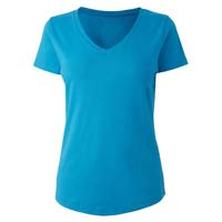 100% Cotton Ladies V-neck Plain T-shirts