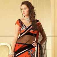 Orange Lehenga Sarees, Black Lehenga Sarees