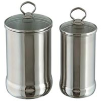 Buldging Glass Lid Canister Sets