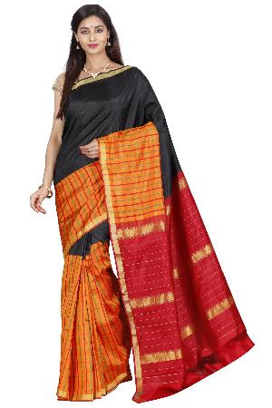 Half and Half Handloom Pure Silk Saree 03