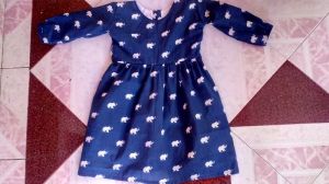 Elephant Print Kids Frock