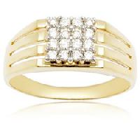 diamond studded gold gents rings
