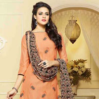 Chanderi Cotton Silk Churidar Suits