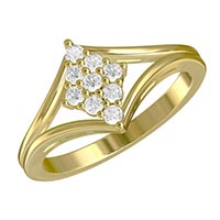 New Cz Diamond Stud Sterling Silver Ring