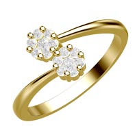 Preassure setting Solitaire Stud Sterling Silver Ring