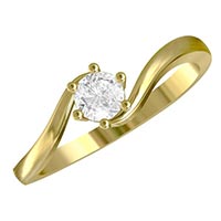 Single Solitaire Diamond Sterling Silver ring