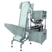 jar capping machine with cap elevator