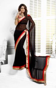 Black Embroidered Saree