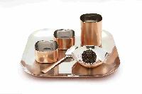 Square Dinner Thali Set (Copper Plated )