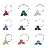 925 Silver Multi CZ Gemstone Pack Of 9 Nose Pin