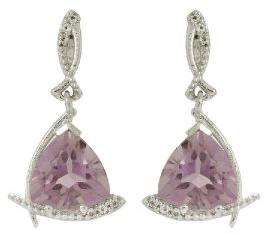 Gorgeous Amehyst with White Topaz Gemstone 925 Sterling Silver Earring