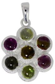 Multi Turmaline 925 Sterling Silver Jewelry Pendant