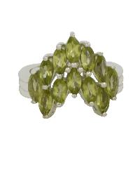 Peridot Gemstone 925 Silver Victory Ring