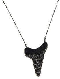 Shark Tooth Black Spinel Gemstone 925 Sterling Silver Necklace