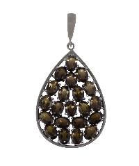 Smoky Quartz Gemstone 925 Sterling Silver Pendant