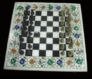 Marble Inlay Table Chess