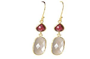 SME 727 semi precious stones Silver Earring