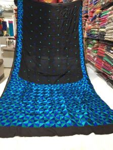 Black Handwork Phulkari Saree