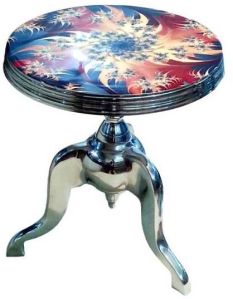 Enamel Top Aluminum Stool