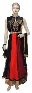 Designer Net Black Combination Long Anarkali Suit