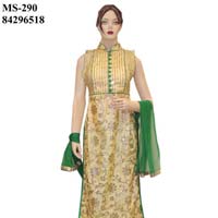 Exclusive Indian Bollywood Designer Net Gold Long Straight Suit