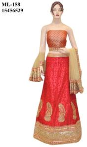 Heavy Fancy Exclusive Designer Gold Red Combination Lehenga Choli