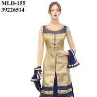 Indian Bollywood Ethnic Blue Long Choli With Lehenga