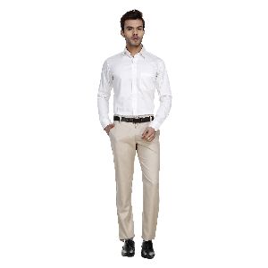 Mens Beige Casual Trousers