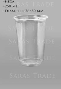 Hexagon Designed Plastic Disposable Glass