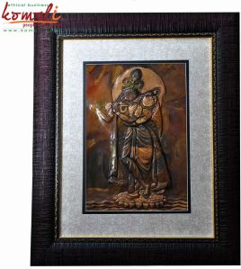 Copper Sheet Radha Krishna Wall Hanging