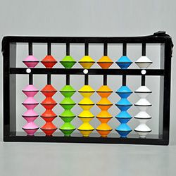 7 Rods Teacher Abacus with Black Frame & Multi Colour Beads