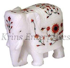 Beautiful Marble Elephant Statue KE-AE038