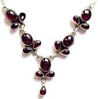 Sterling Silver Gemstone Necklace BMJ54