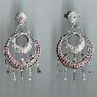 gold diamond earrings-JW1538