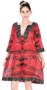 Cotton Hand Tie Dye Block Printed Kaftan