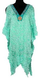 Satin Silk Bandhni Embroidered Kaftan