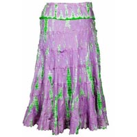 Silk Habutai Embroidered Tie Dye Skirt