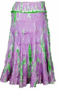 Silk Habutai Embroidered Tie Dye Skirt- Code- Sk-68d