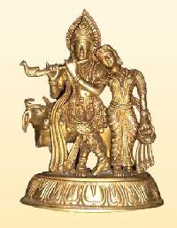 Brass Handicraft Item (Cow Krishna Radha)
