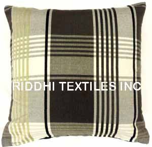 Checks Cotton Cushion Cover