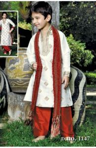 Poly Dupion Embroidery Kurta Pathani