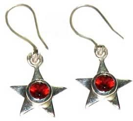 GE-03 silver gemstone earrings