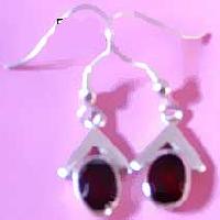 GE-04 silver gemstone earrings