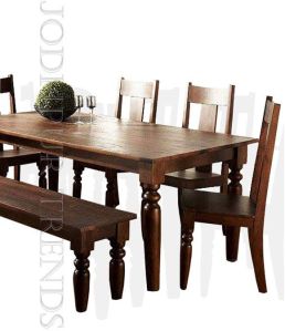 Carved Table Bench Dining Set