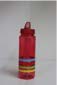 Striped red water bottle sipper