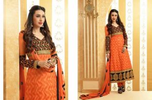 Heavy Embroidered Orange Anarakali Suit